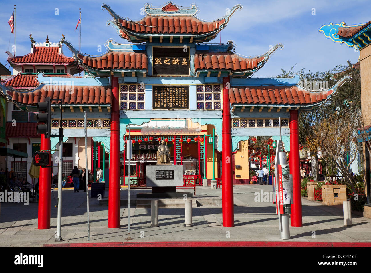 Central Plaza, Chinatown, Los Angeles, California, Stati Uniti d'America, Foto Stock