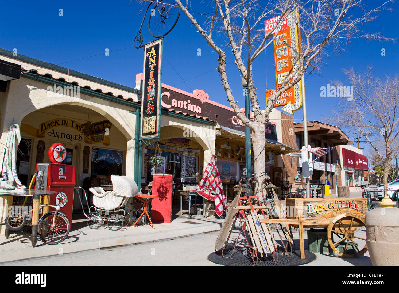 Negozio di antiquariato nel quartiere storico della città di Boulder, Nevada, Stati Uniti d'America, Foto Stock