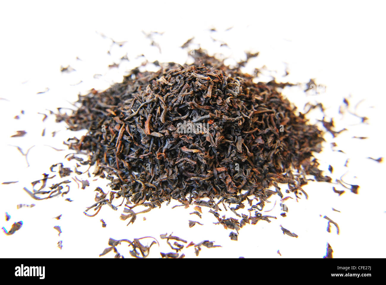 Il tè,Black,closeup,isolato,hill,,a base di erbe, erbe essiccate, Foto Stock