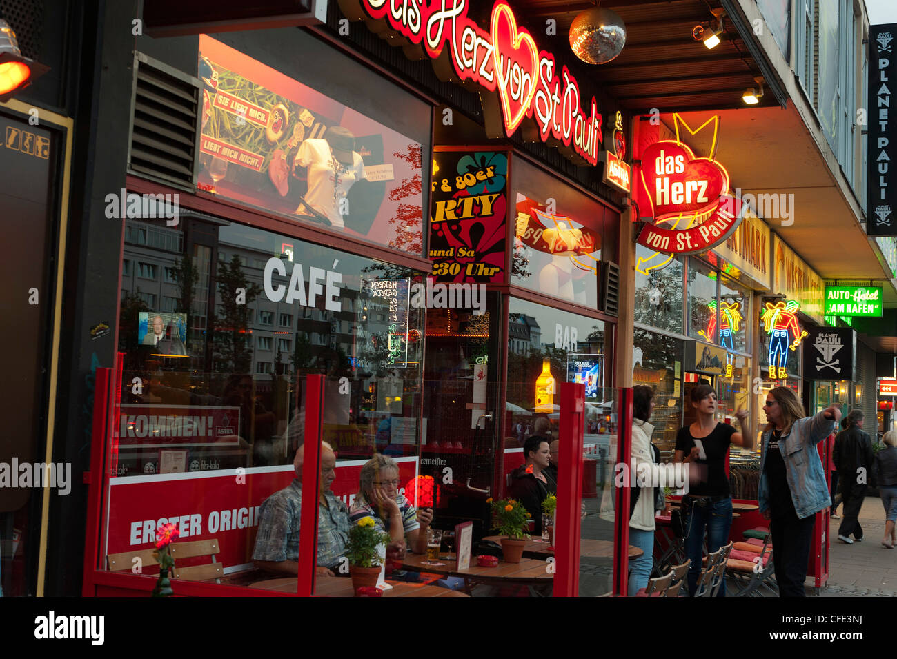 Reeperbahn Amburgo St.Pauli, Germania Foto Stock