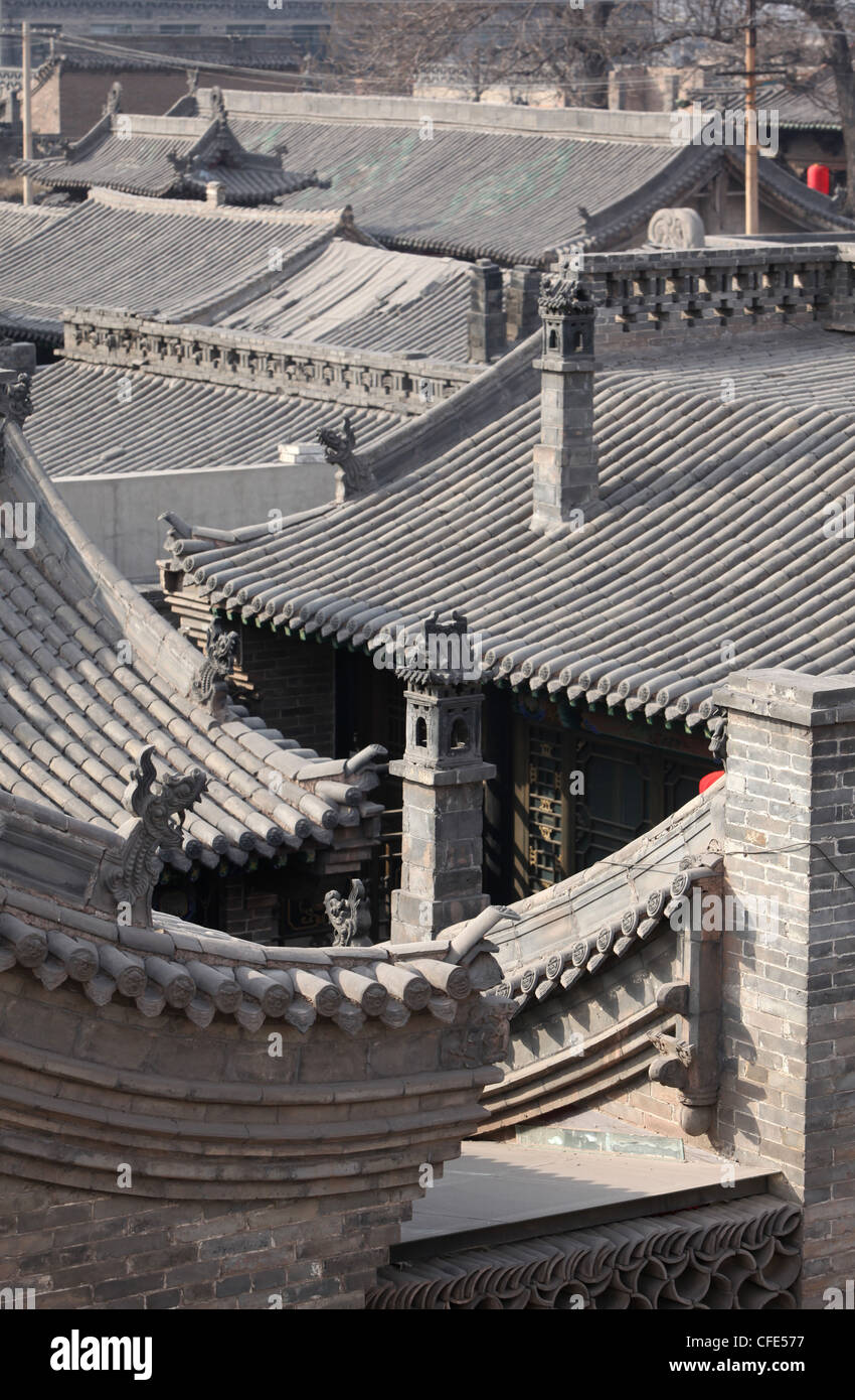 Di Pingyao, la dinastia Qing città vecchia, nella provincia di Shanxi, Cina Foto Stock