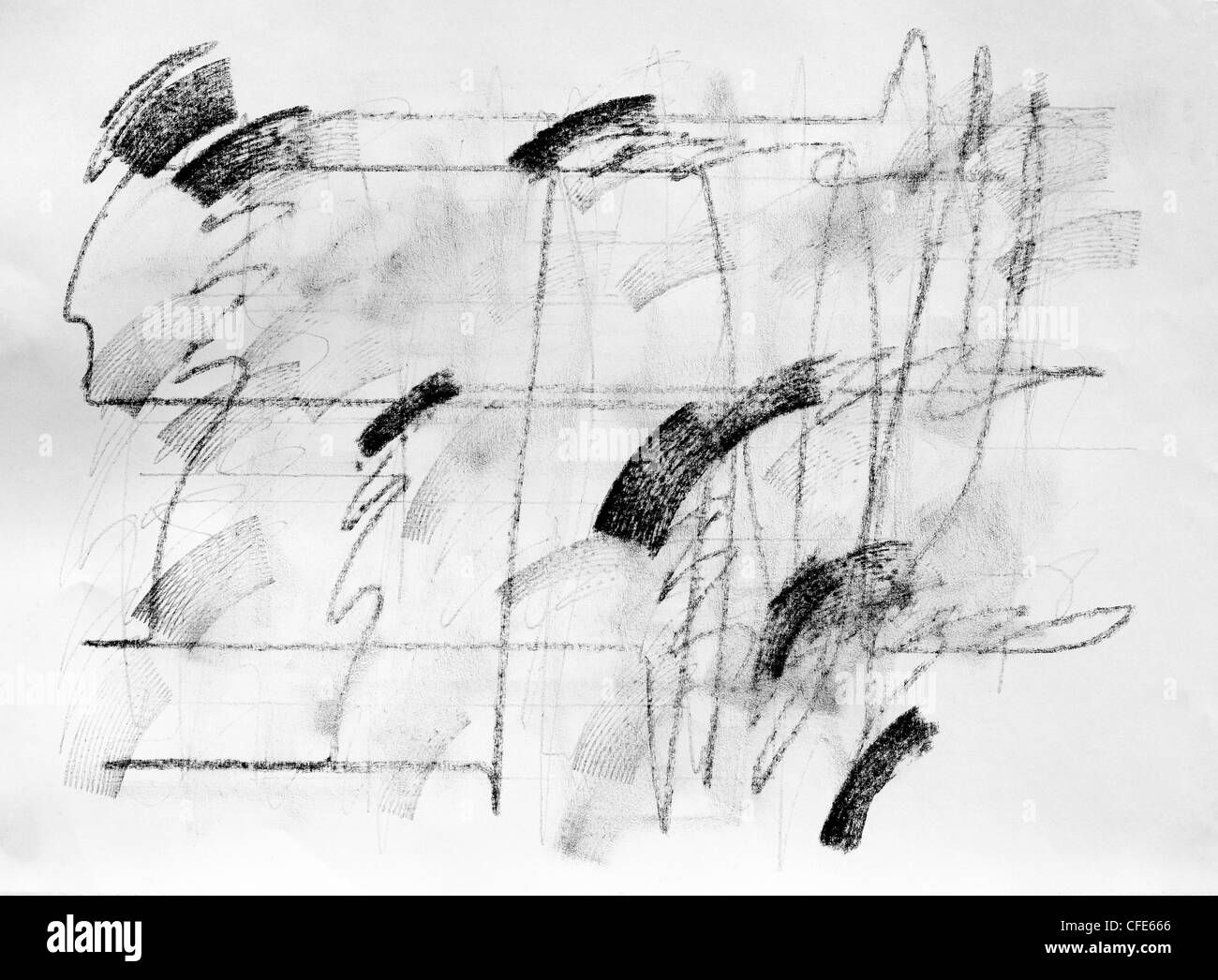 Macchina Scribblogram disegno- carbone penna. Foto Stock