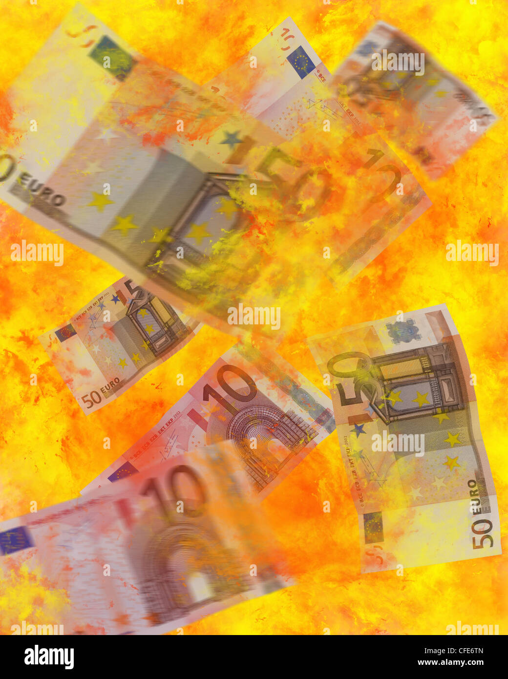 Masterizzazione di sfondo di denaro Foto Stock