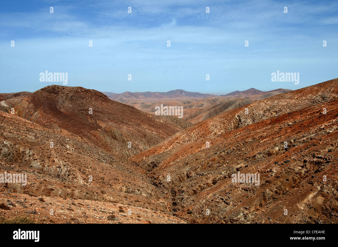 Fuerteventura betencuria parco nazionale di colori sorprendenti attraverso l'estinto flussi di lava Foto Stock