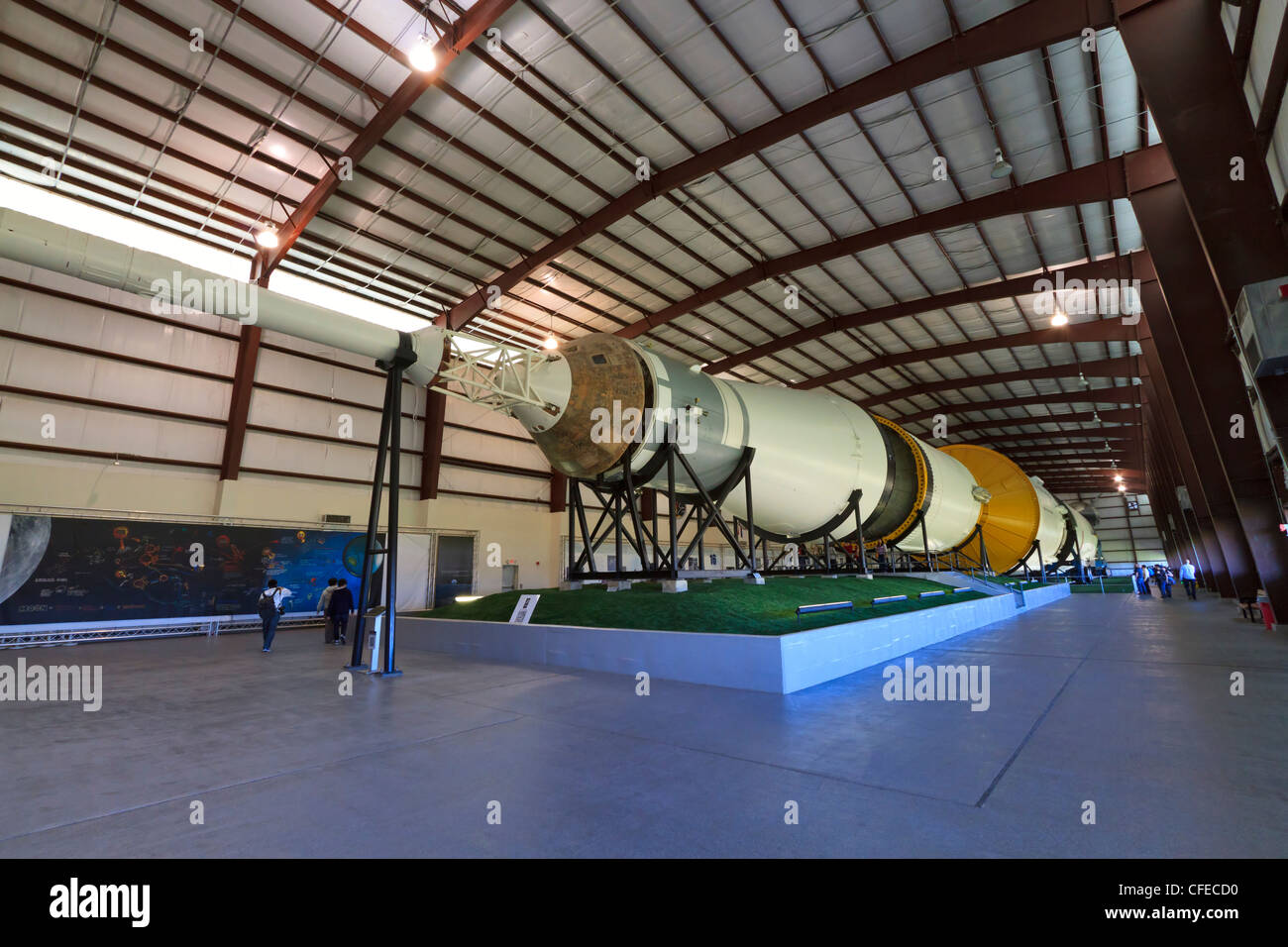 Saturn V razzo al Johnson Space Center in Texas. Foto Stock