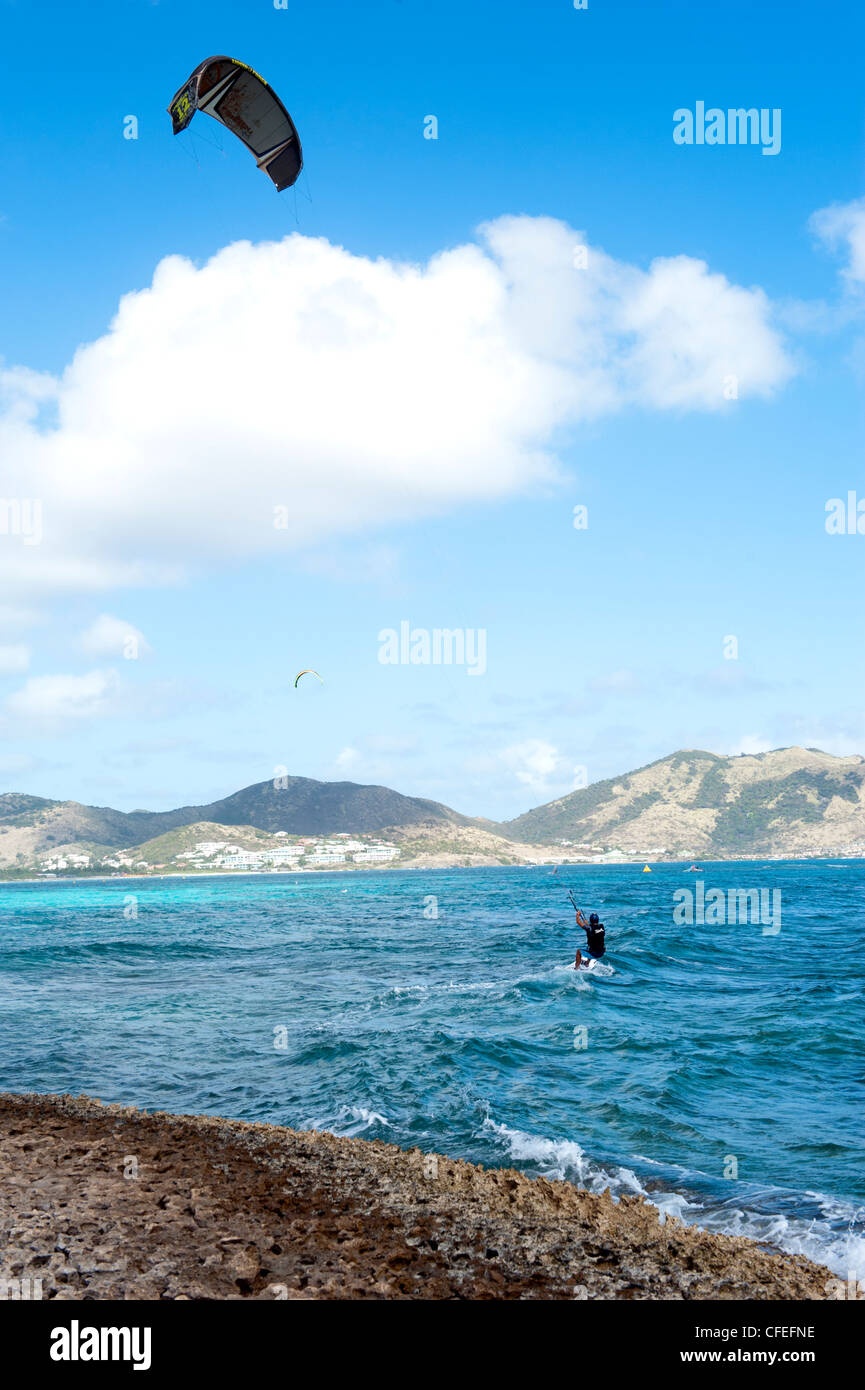Parakiter in Orient Beach, Saint Martin, West Indies Foto Stock