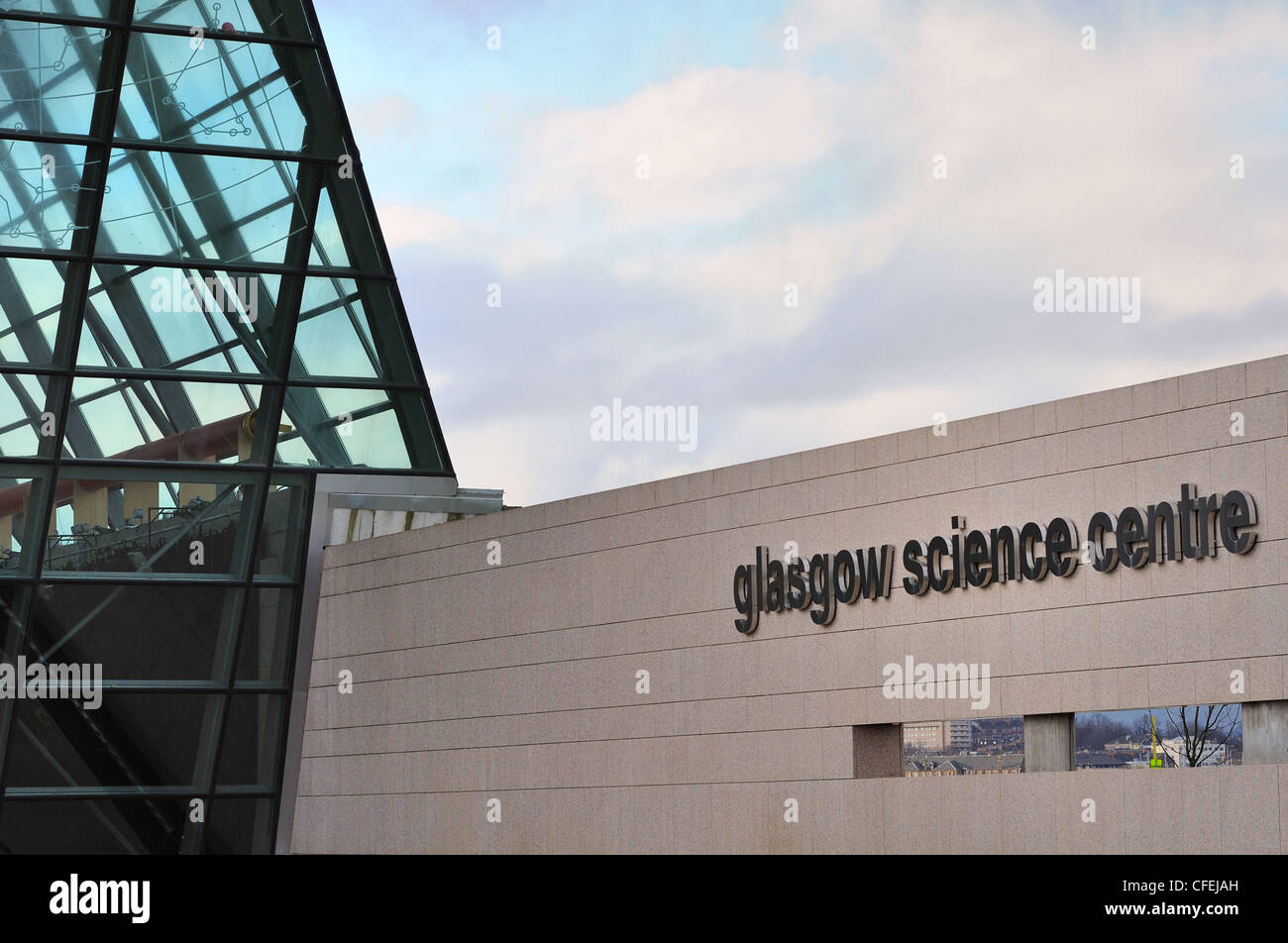 Il Glasgow Science Centre ingresso sul lungomare di Clyde Foto Stock