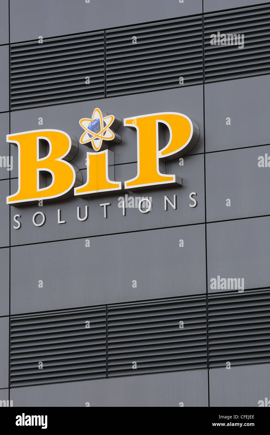 Il BiP Solutions è un fornitore leader di servizi multimediali. Questa è la facciata dell'edificio sul fiume Clyde waterfront. Foto Stock