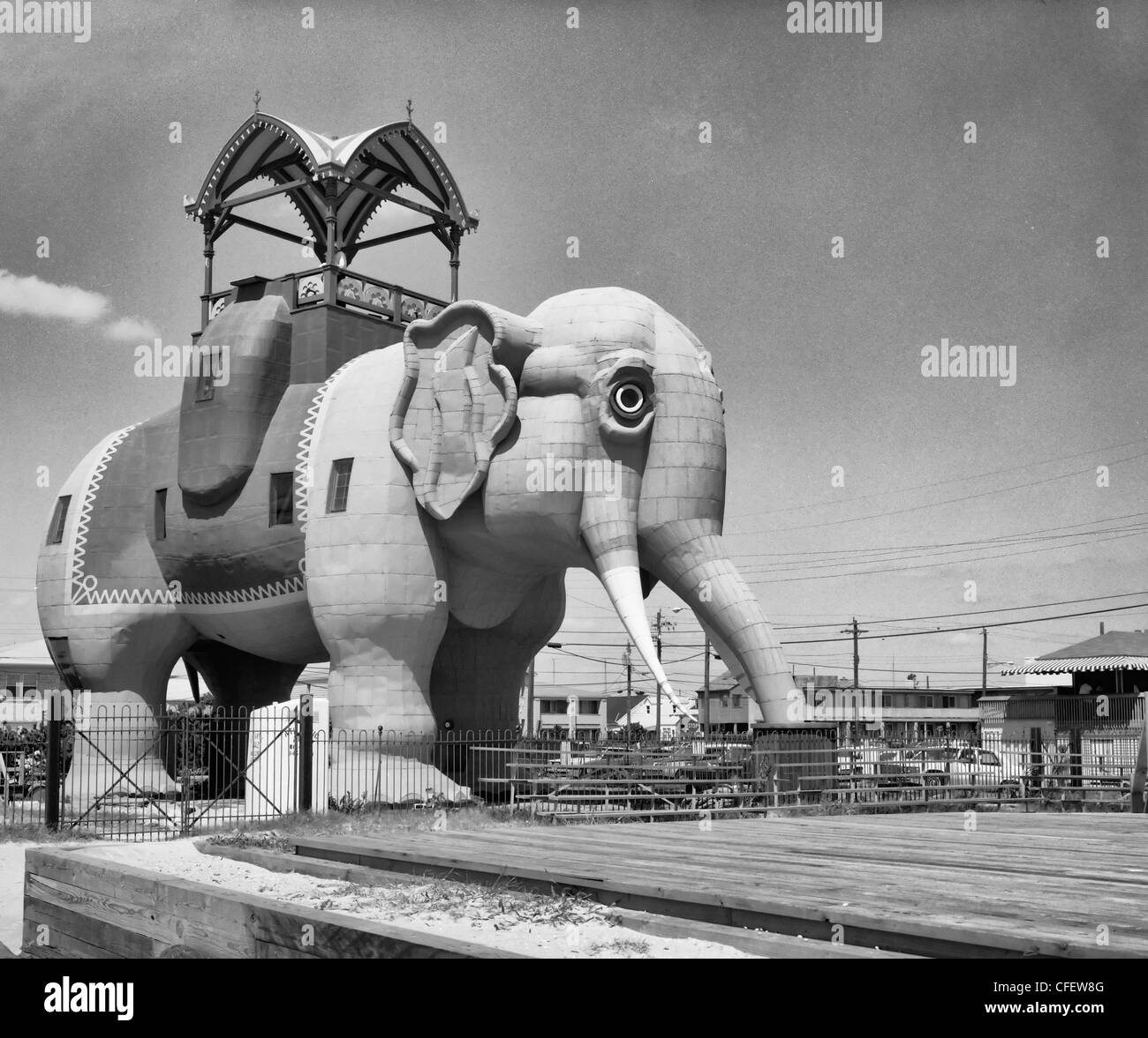 Vista prospettica - Margate Lucia l'Elefante, Atlantic Avenue & Decatur Street, Città di Margate, Atlantic County NJ, circa 1925 Foto Stock