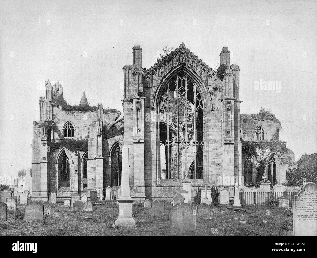 Melrose Abbey, Scozia, Regno Unito, circa 1894 Foto Stock
