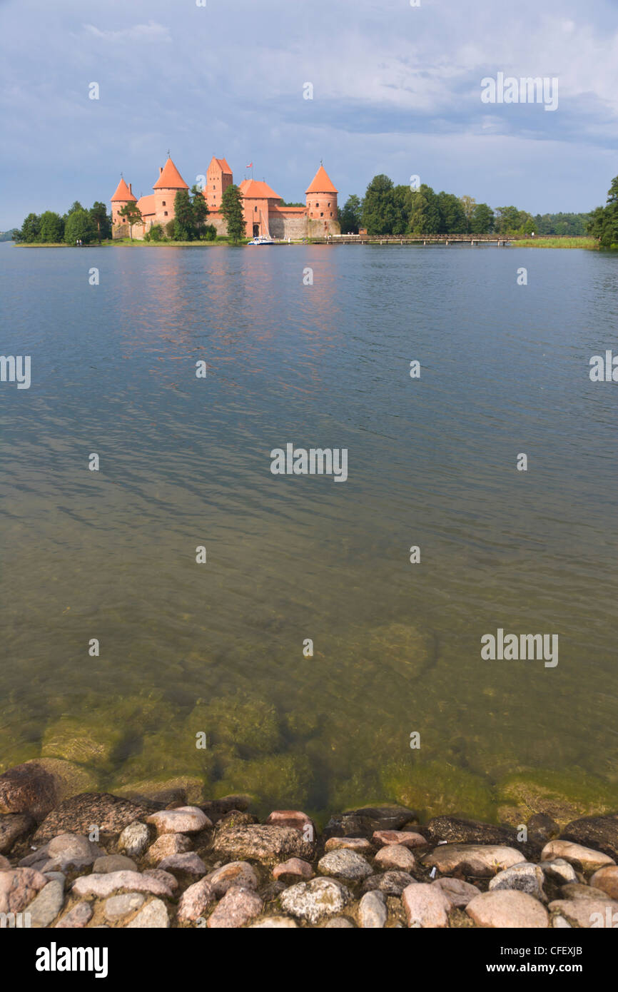 La reception camera Traku pilis, Trakai Island Castle, sull'isola del Lago di Galve, Trakai, Aukstaitija, altopiani, Lituania Foto Stock