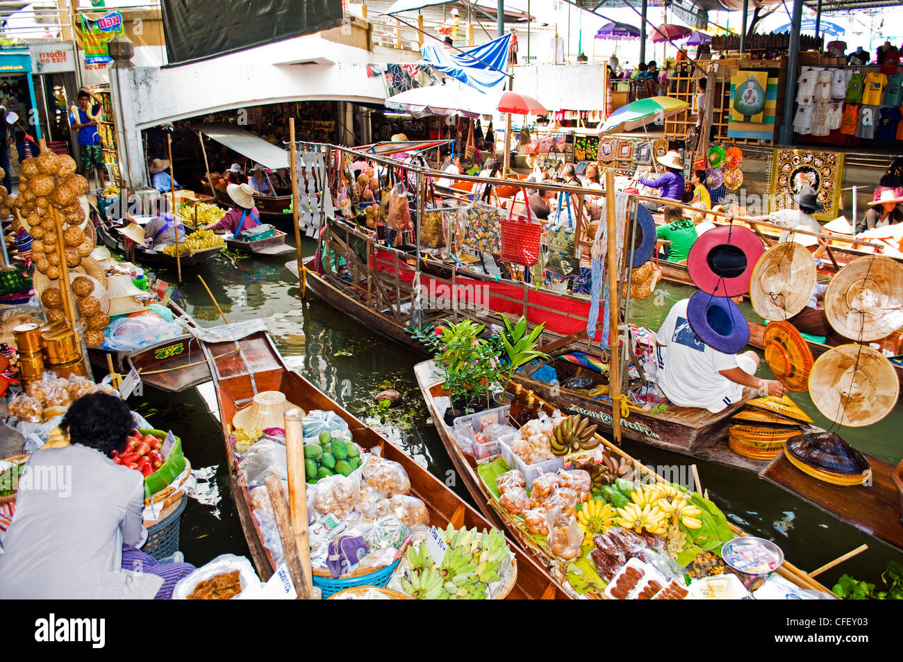 "Mercato Galleggiante di Damnoen Saduak' Foto Stock