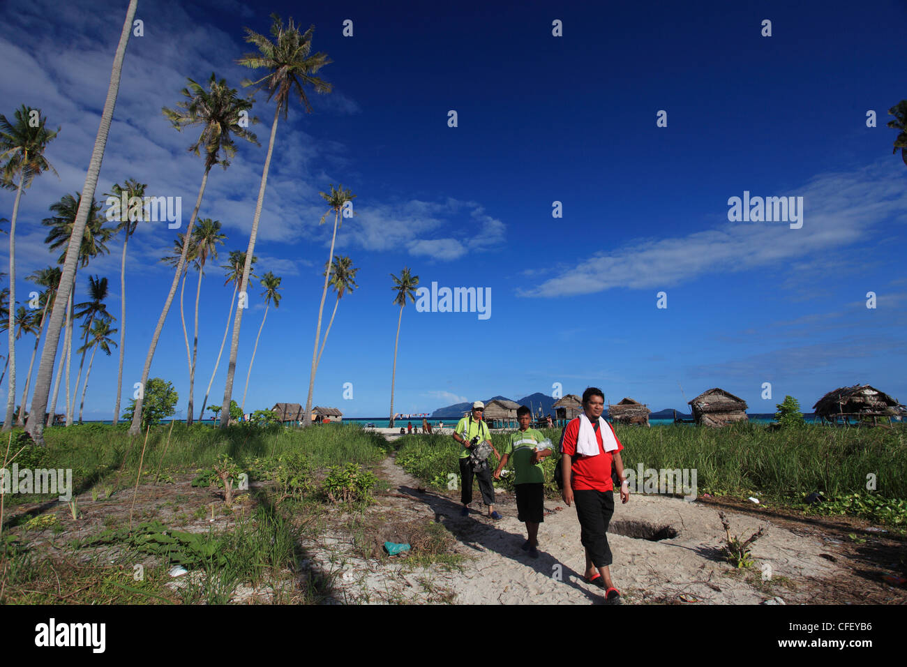 Interesse Umano del mare Bajau tribù di Semporna, Sabah Foto Stock