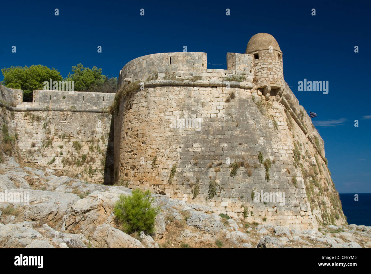 Bastioni del XVI secolo la fortezza veneziana, Rethimno, Creta, Isole Greche, Grecia, Europa Foto Stock