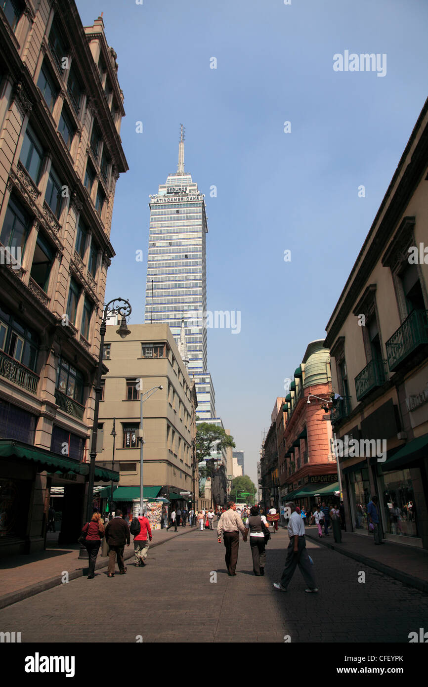 Latin American Tower (Torre Latinoamericana), più alto,in America Latina, Almeda, distretto storico, a Città del Messico, Messico Foto Stock