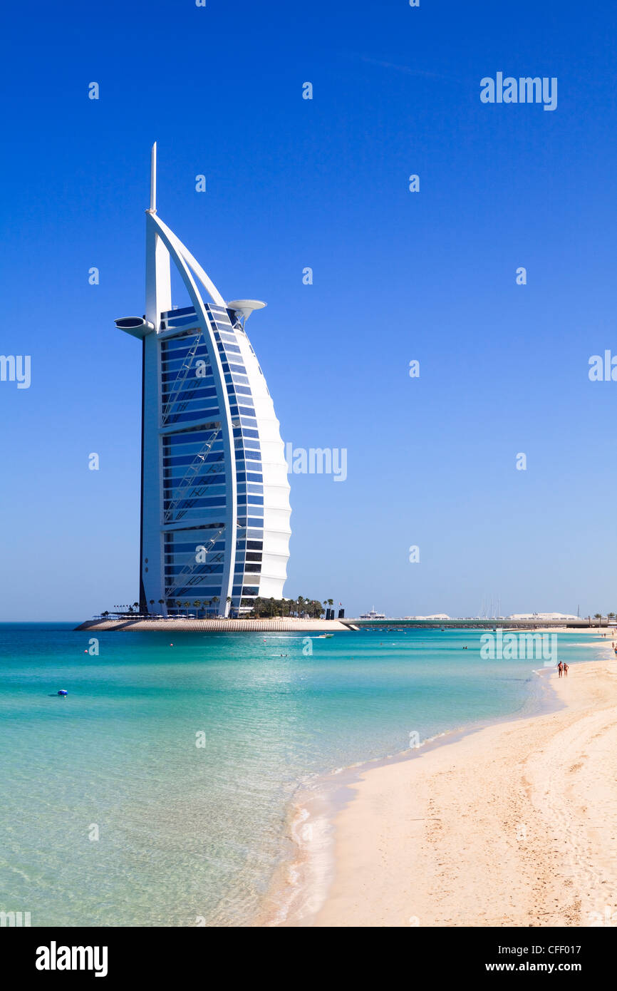 L'iconico Burj Al Arab Hotel Jumeirah, Dubai, Emirati Arabi Uniti, Medio Oriente Foto Stock