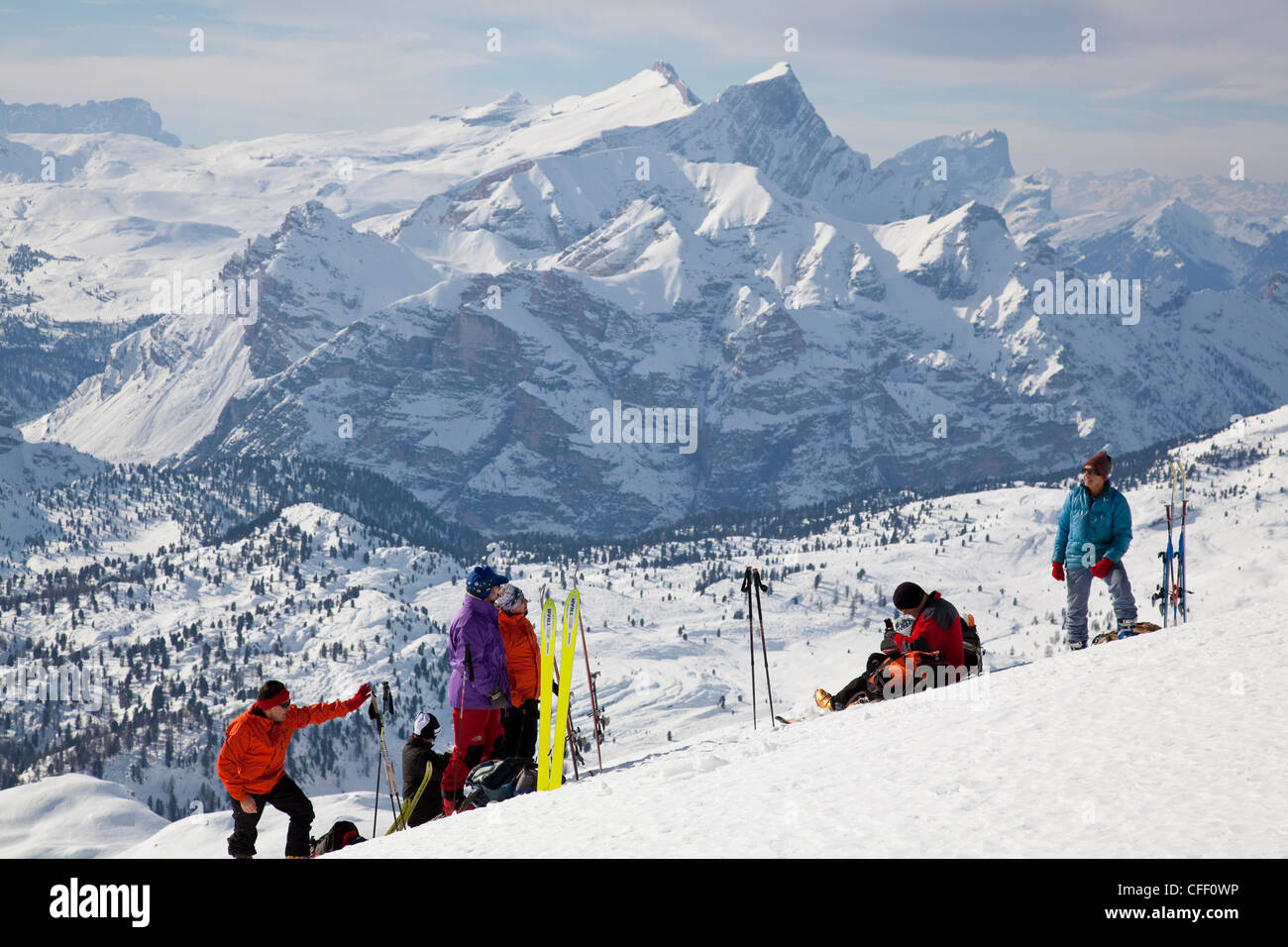 Sci alpinismo nelle Dolomiti, Cortina d'Ampezzo, Belluno, Italia, Europa Foto Stock