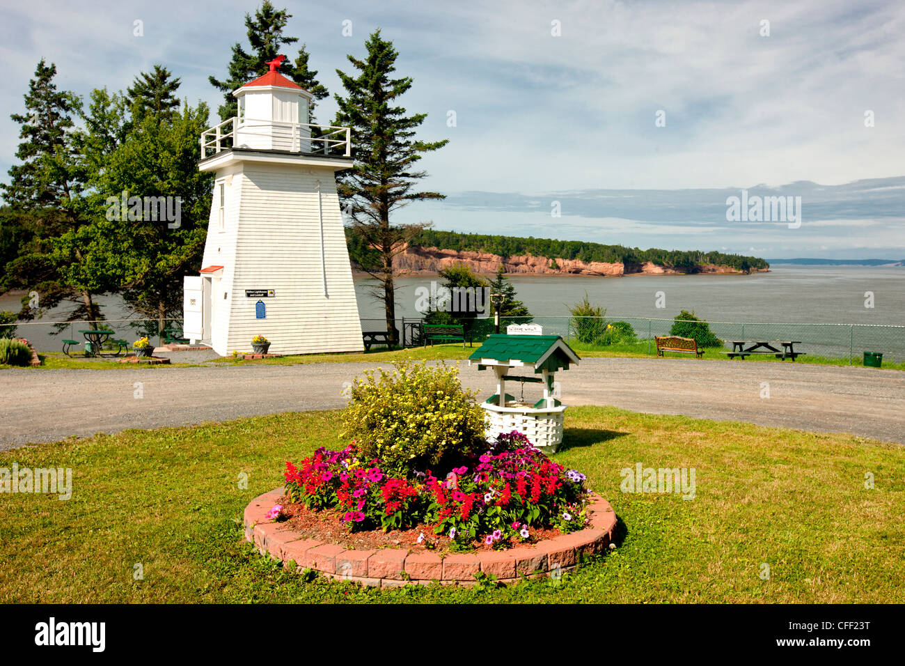Waldon faro, Baia di Fundy, Nova Scotia, Canada Foto Stock