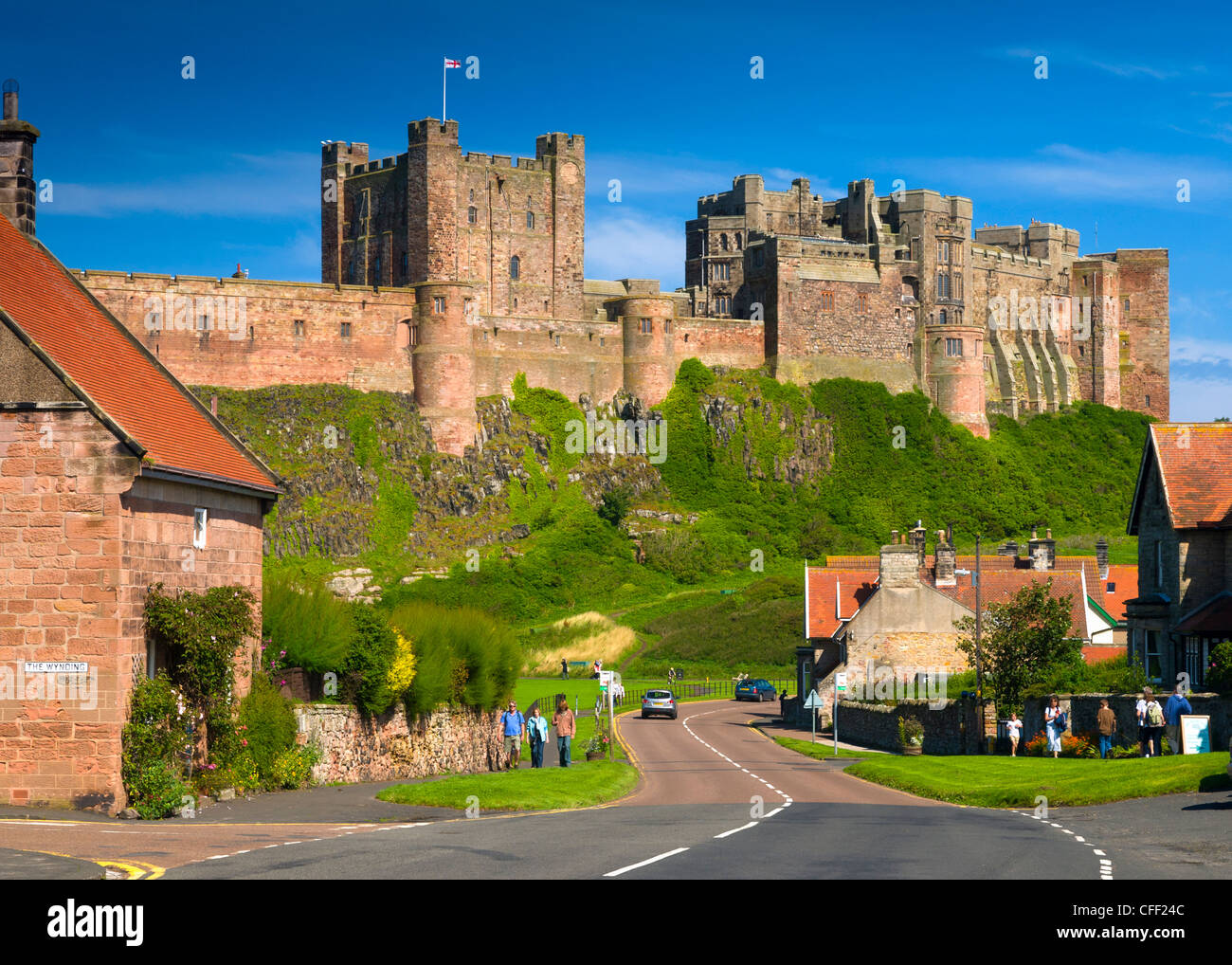 Il castello di Bamburgh, Northumberland, England, Regno Unito, Europa Foto Stock