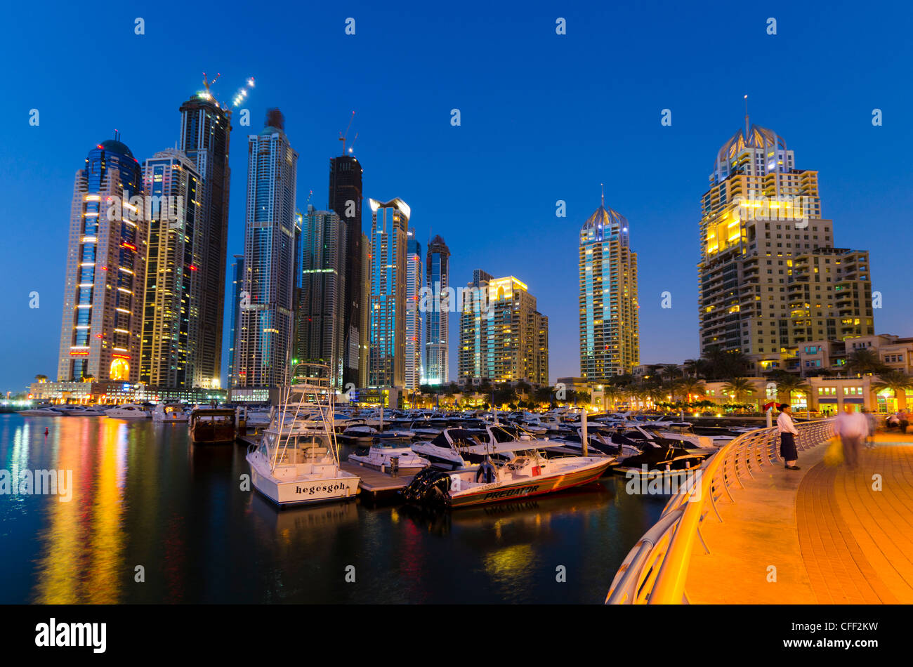 Dubai Marina, Dubai, Emirati Arabi Uniti, Medio Oriente Foto Stock