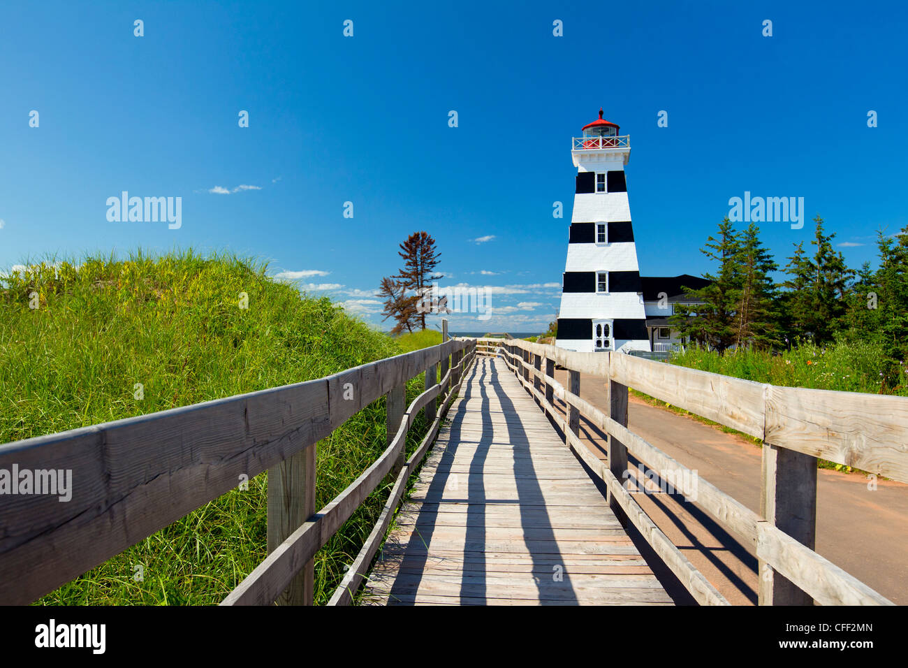 West Point Lighthouse, cedro Dunes Parco Provinciale, Prince Edward Island, Canada Foto Stock