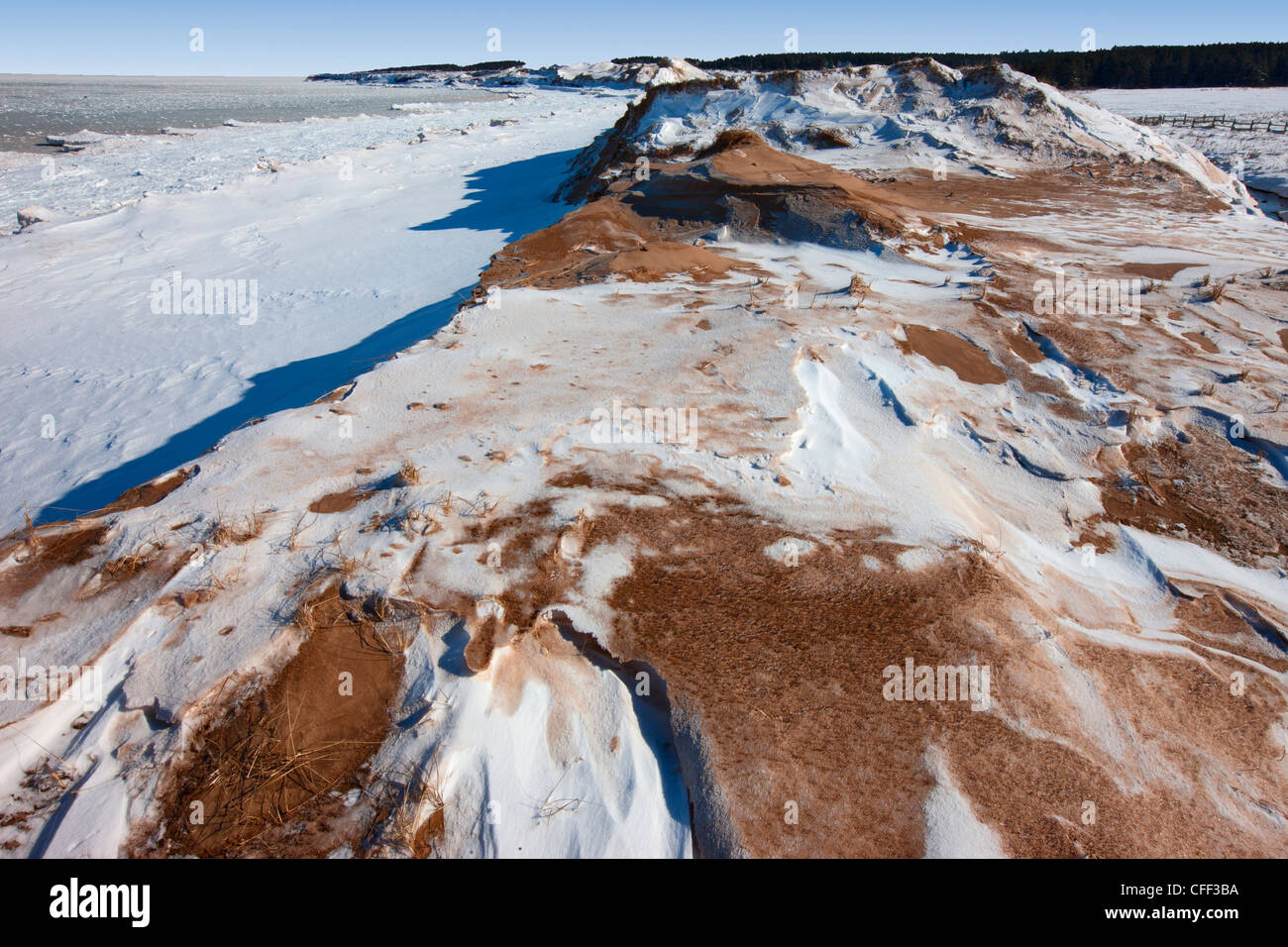 Le dune di sabbia in inverno, Cavendish, Prince Edward Island National Park, Canada Foto Stock