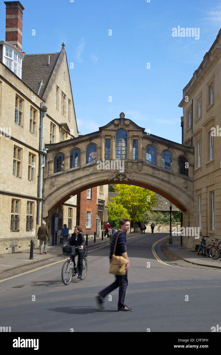 Ponte dei Sospiri, Hertford College, New College Lane, Oxford University Oxford Oxfordshire, England, Regno Unito, Europa Foto Stock