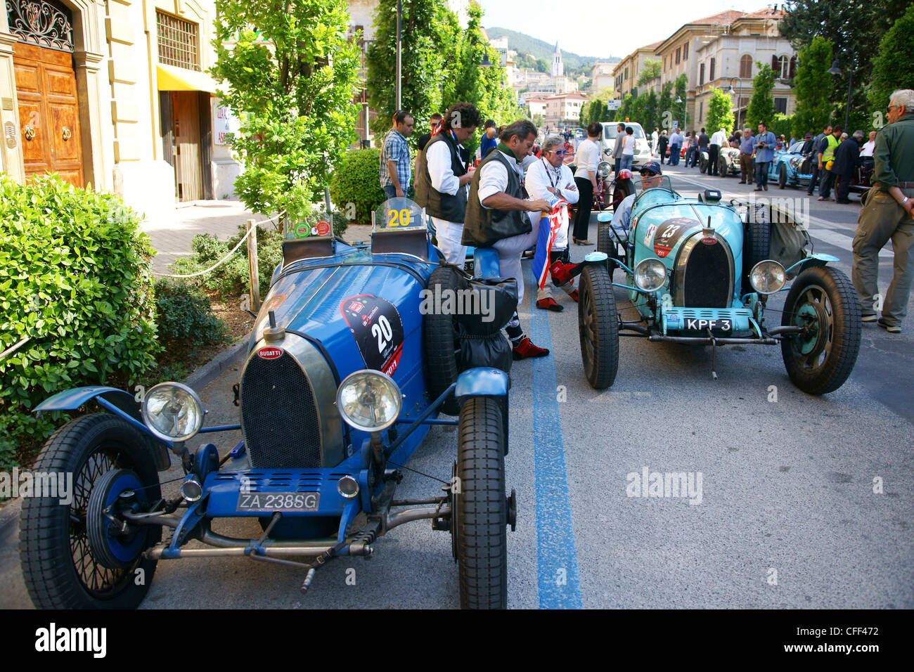 Auto d'epoca in un racing, Spoleto, umbria, Italia, Europa Foto Stock