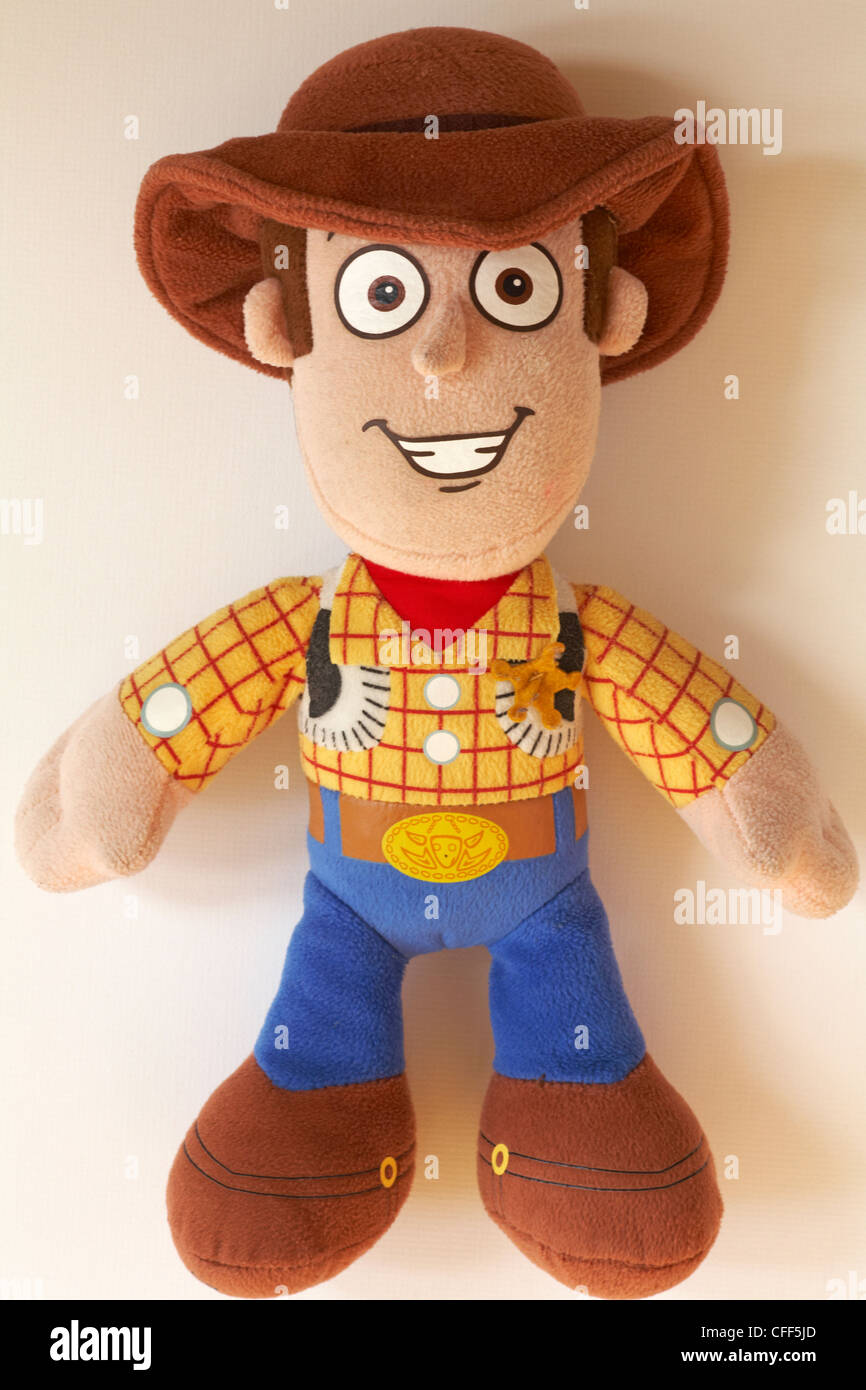 Sceriffo Woody da Disney's Toy Story morbido peluche isolati su sfondo  bianco Foto stock - Alamy