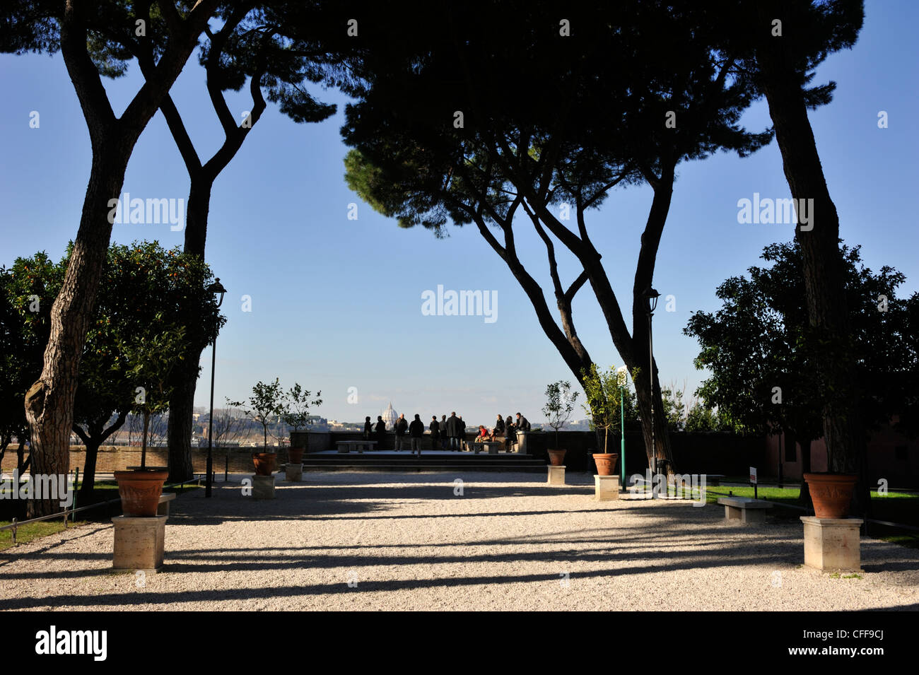 Italia, Roma, Aventino (Aventino), Giardino degli Aranci, giardini Foto Stock
