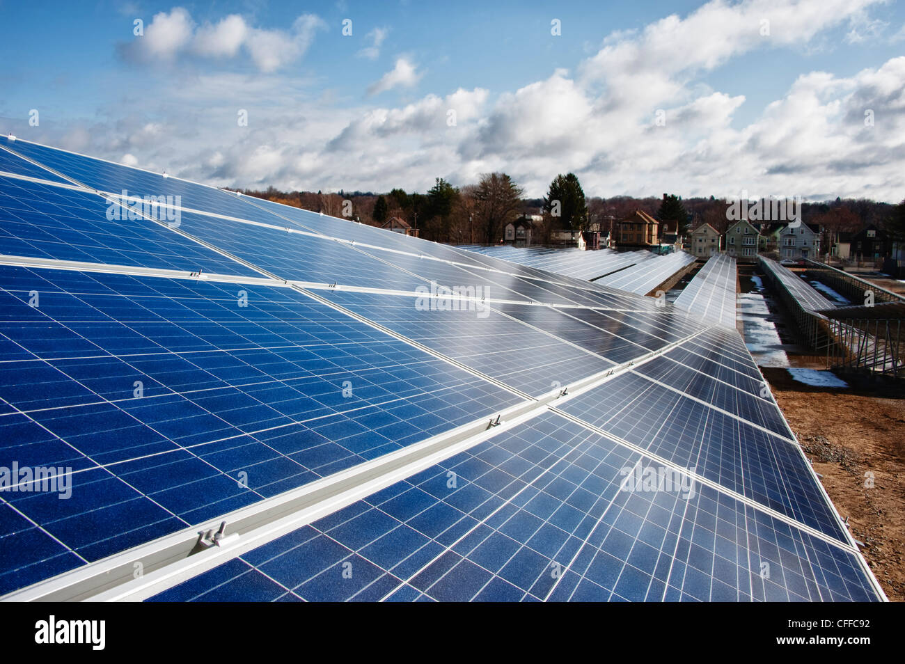Energia solare facility in MA Foto Stock
