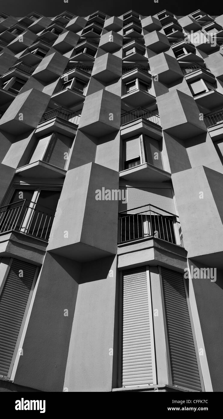 Modello di architettura in una casa residenziale in bianco e nero. Foto Stock