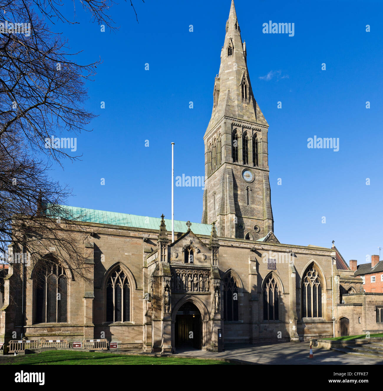 Cattedrale di Leicester, Leicester, Leicestershire, England, Regno Unito Foto Stock