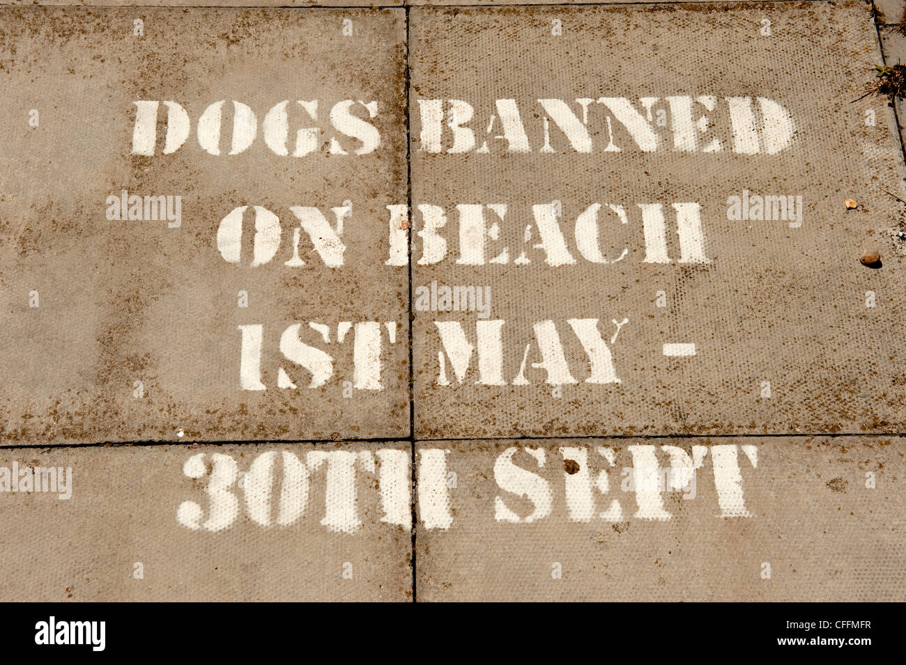 Cani vietato sulla spiaggia Littlestone Kent REGNO UNITO Foto Stock