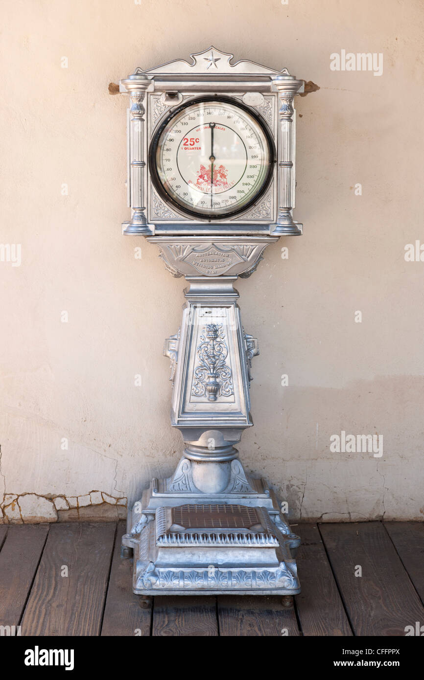 Vintage macchina di pesatura, la Citta' Vecchia di San Diego Foto Stock