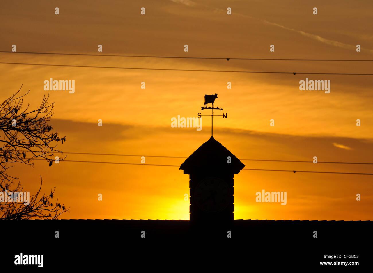 La banderuola su la stalla a Bhaktivedanta Manor, Aldenham, Watford, Regno Unito, 11 marzo 2012 Foto Stock