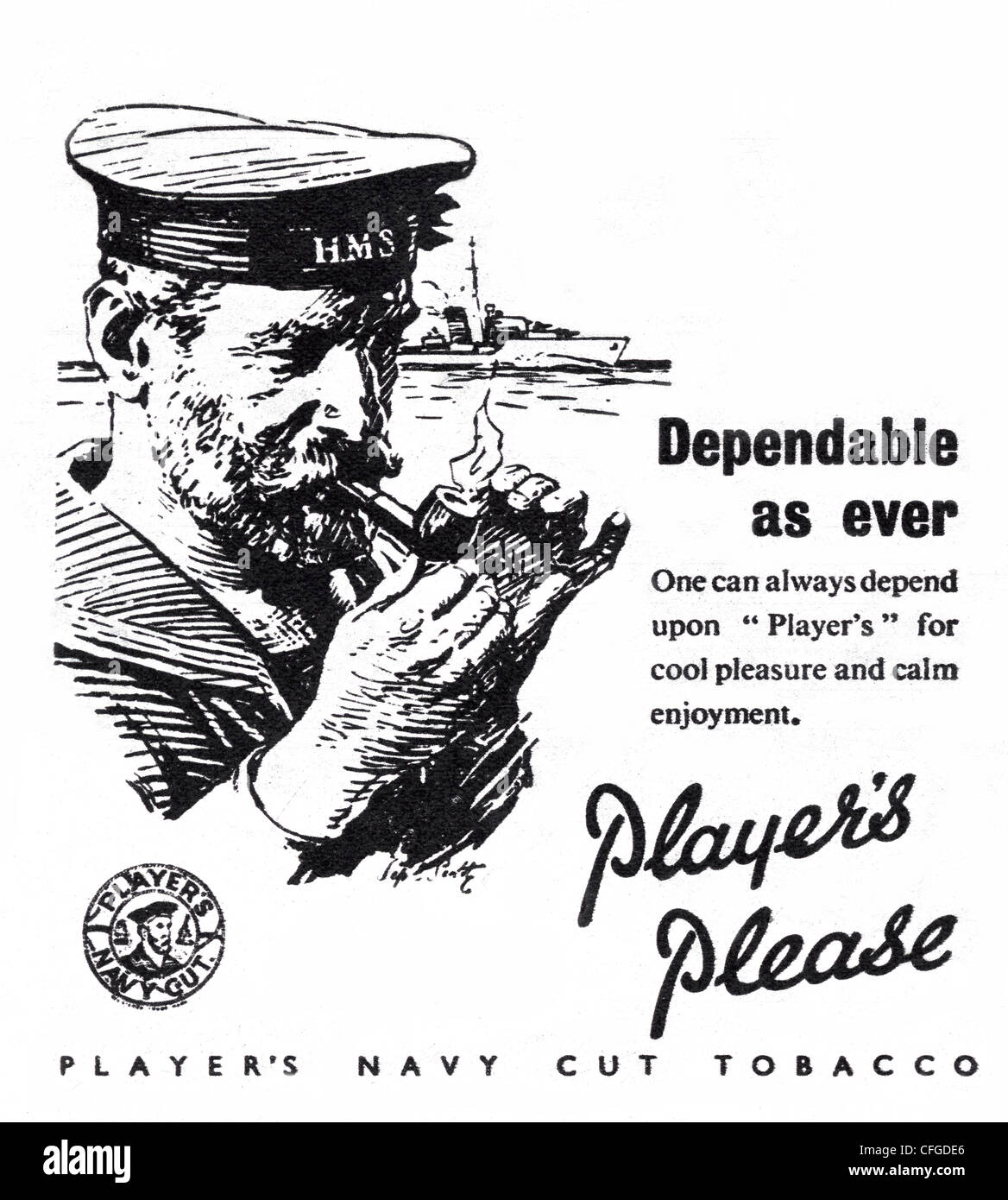 I giocatori Airman Navy Cut pubblicità del tabacco dal 1946 Foto Stock