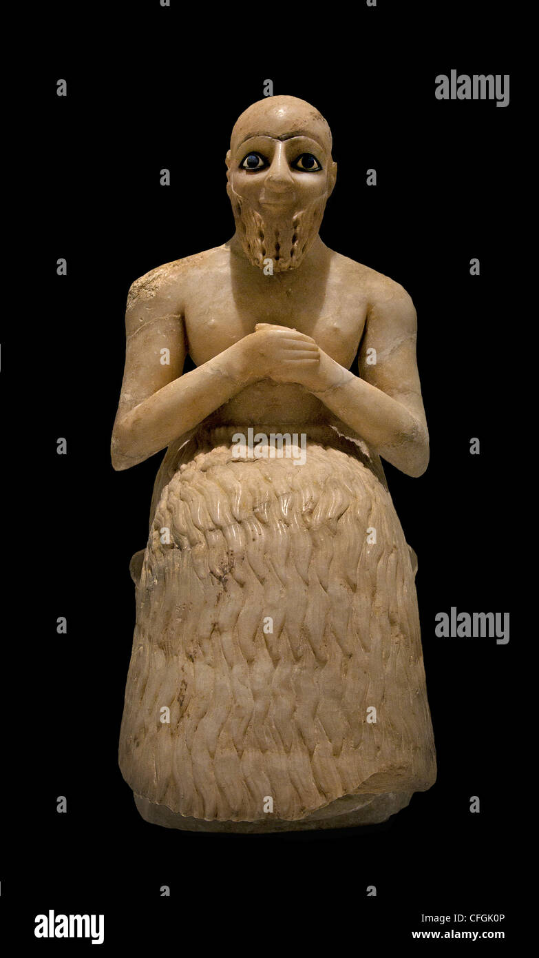 Ebih Il soprintendente di Mari medio Eufrate tempio di Ishtar 2400 BC Early Dynastic Dillo ad Hariri in Siria Mesopotamia Foto Stock