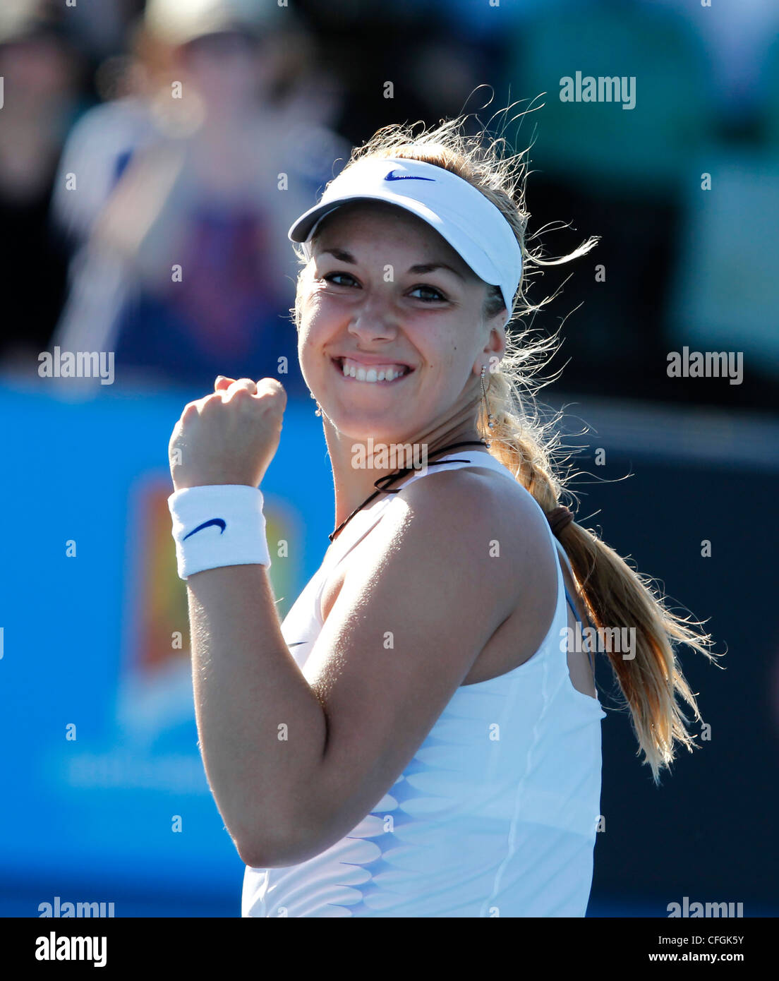 Sabine LISICKI (GER) presso l'Australian Open 2012, ITF Grand Slam torneo di tennis, Melbourne Park,l'Australia. Foto Stock