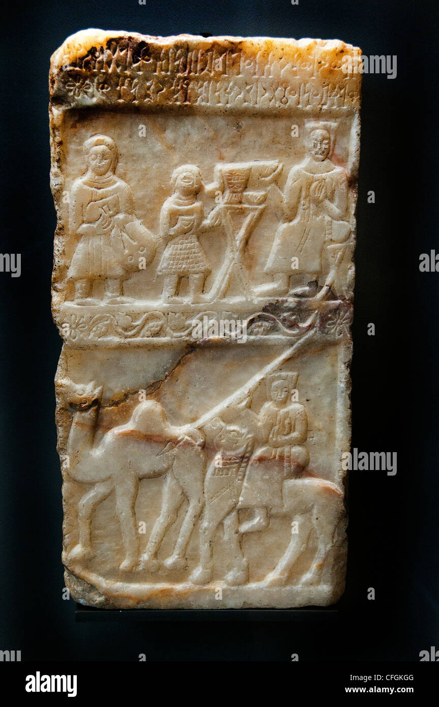 Oggetto contrassegnato per la rimozione definitiva alabastro 1- 3 Secolo D.C. Sud Arabia Foto Stock
