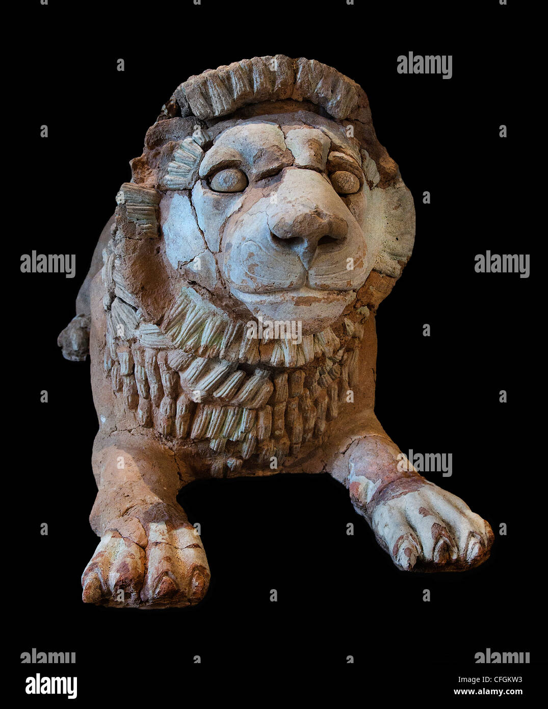 Lion guardiano della porta del tempio Inshushinak medio Elamite 14 cent BC Susa Acropoli mound Susa Dario il Grande di Persia persiano Iran Foto Stock