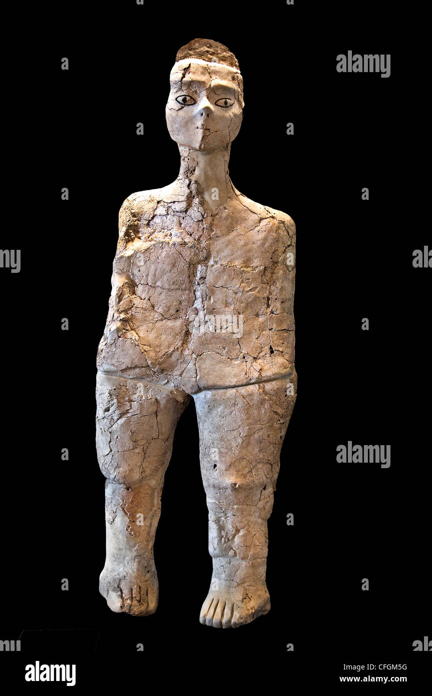 Ain Ghazal Neolitico Jordan Amman 7250 - 5000 a.C. è un sito archeologico neolitico che è tra le più antiche statue di grandi dimensioni mai scoperte. Foto Stock
