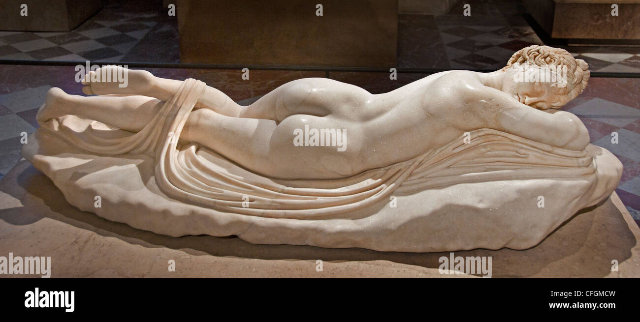 Sleeping Hermaphroditus 2 cent annuncio copia romana di età ellenistica originale greco 2 cent BC Foto Stock