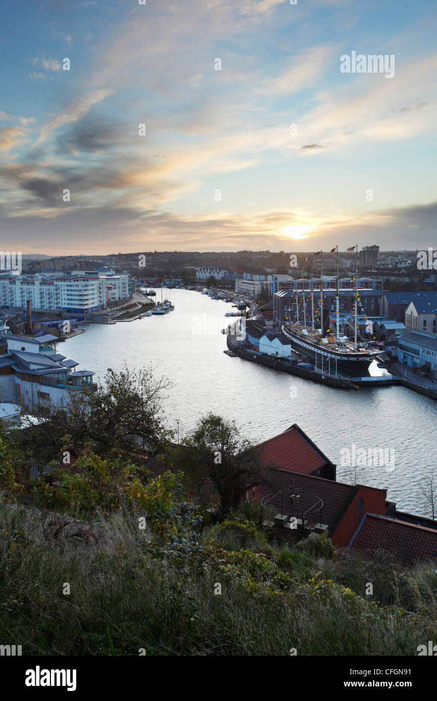 Bristol Floating Harbour e la SS Gran Bretagna. Bristol. In Inghilterra. Regno Unito. Foto Stock Bristol Floating Harbour e la SS Gran Bretagna. Bristol. In Inghilterra. Regno Unito. Foto Stock