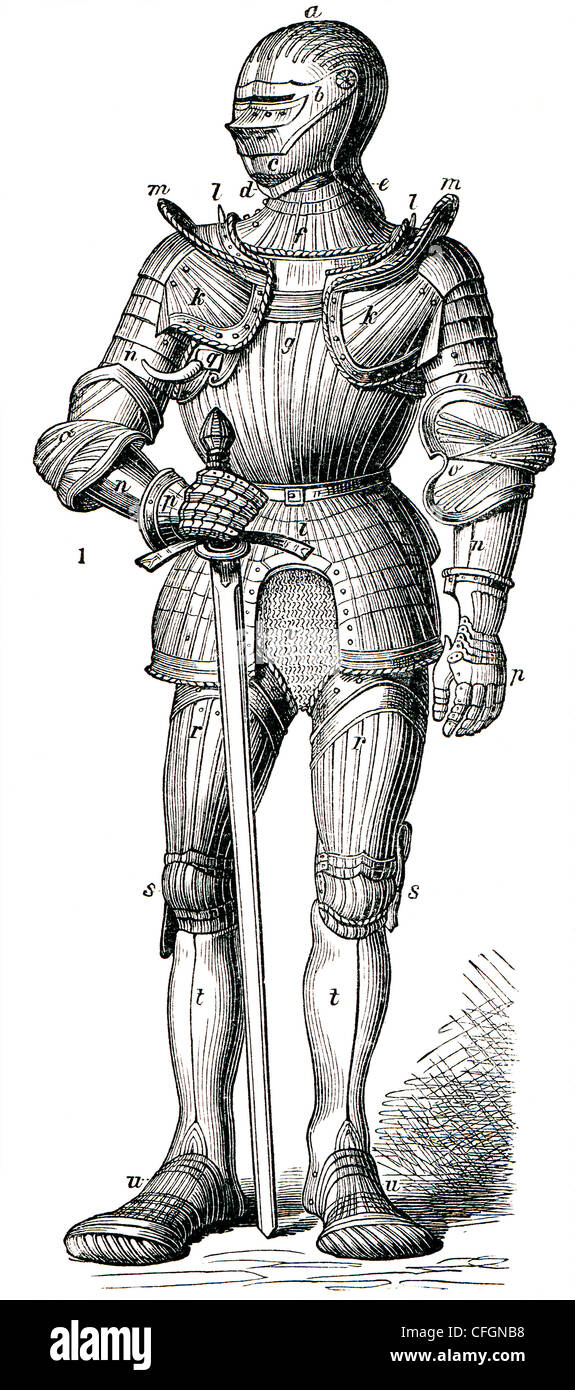 Cavaliere in armatura poiché Massimiliano I. vista frontale. Foto Stock