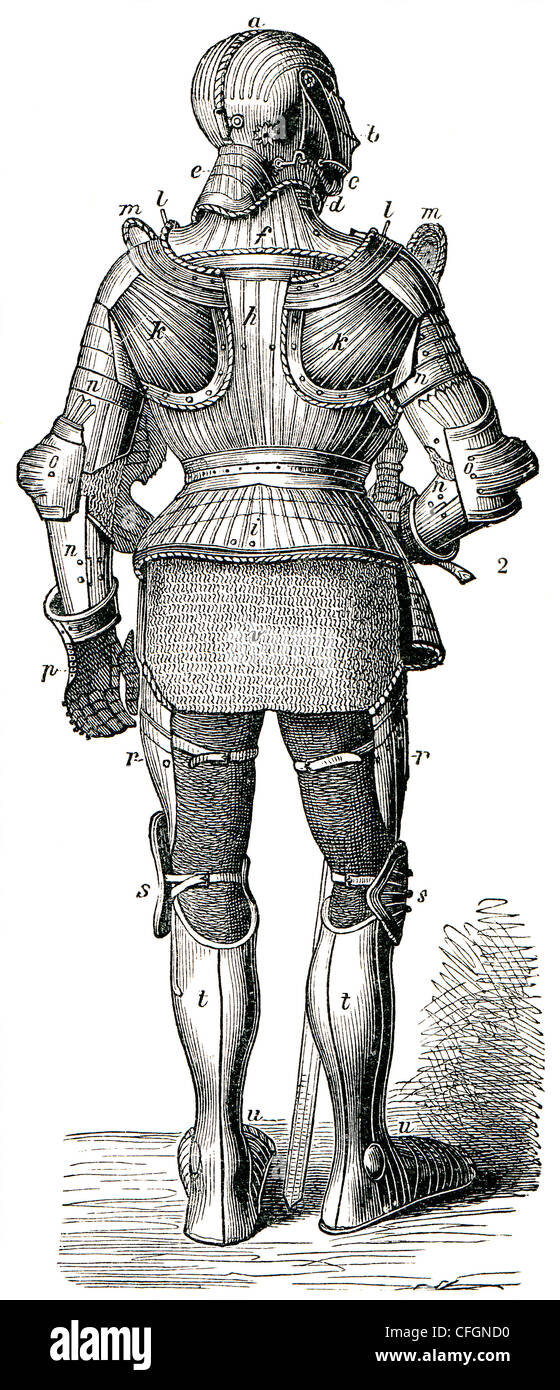 Cavaliere in armatura poiché Massimiliano I. vista posteriore. Foto Stock