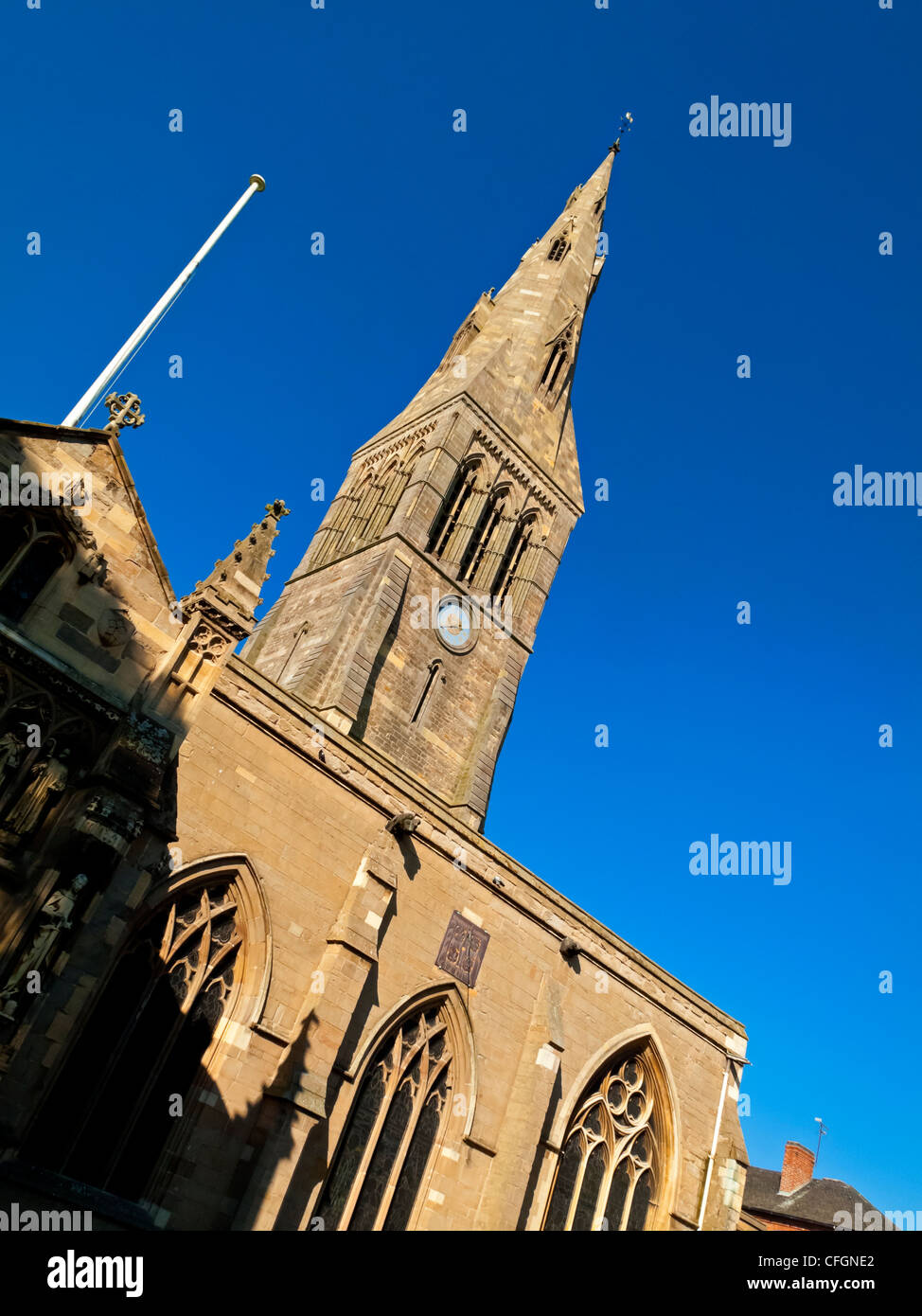Cattedrale di Leicester, o la Chiesa Cattedrale di St Martin, una chiesa di Inghilterra cattedrale della città inglese di Leicester Regno Unito Foto Stock