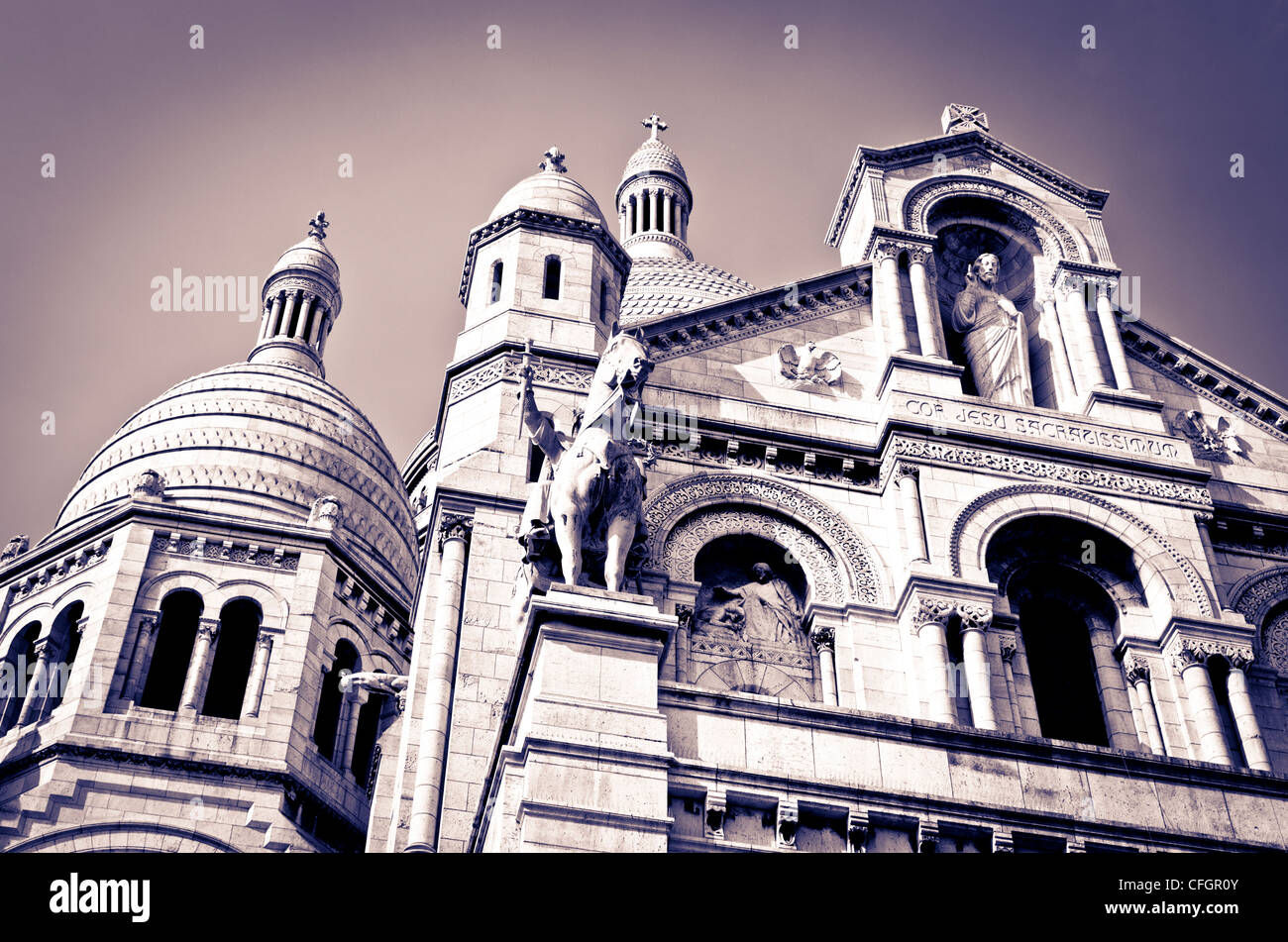 Basilica del Sacro Cuore e di Montmartre, Parigi, Francia Foto Stock