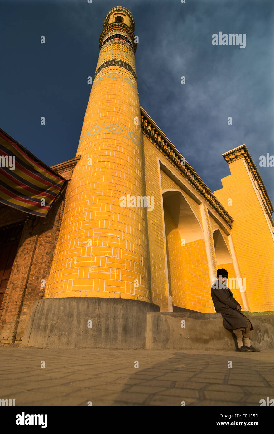 La mattina presto da alla Moschea Id kah di Kashgar. Foto Stock