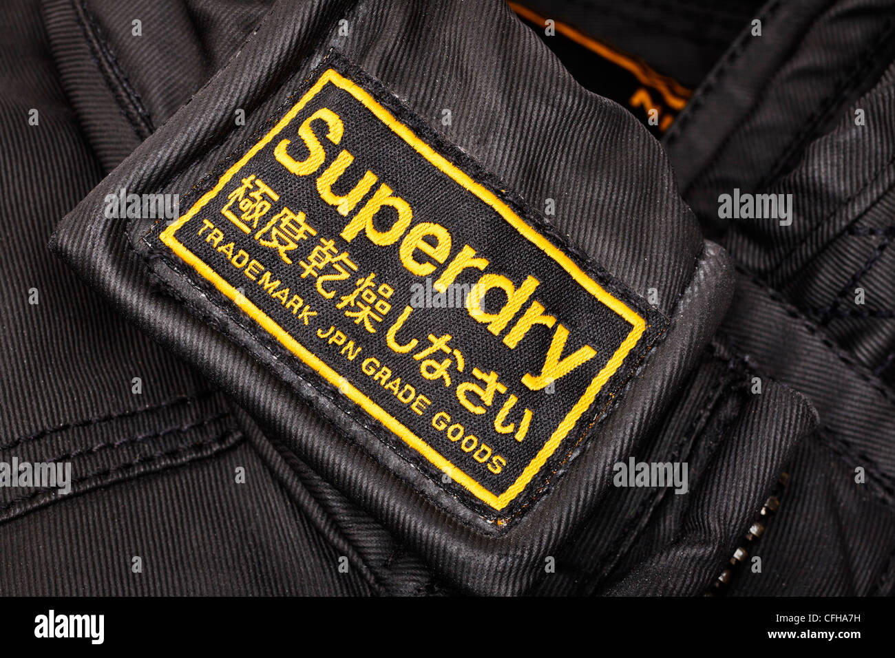 Superdry vestiti etichetta del marchio Foto Stock
